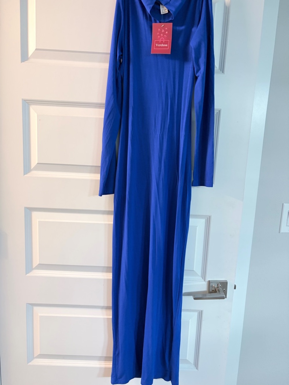 Verdusa Backless Long Sleeve Maxi Dress in Royal Blue